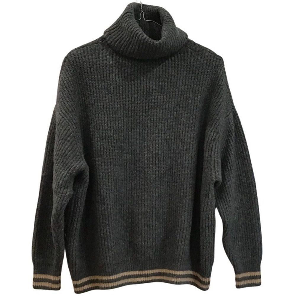 Gray Turtleneck Sweater, Zara Knit, Size S